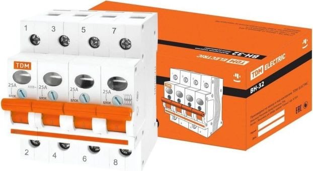 

Выключатель нагрузки TDM Electric ВН-32 4Р 25А SQ0211-0033
