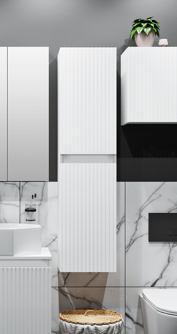 

Runo Шкаф-полупенал для ванной Соренто 40 / Тренто 40 вертикаль (белый)