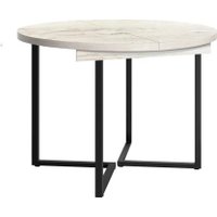 Кухонный стол Millwood Лофт Лондон раздвижной D110-150x110x76 (дуб белый Craft/металл черный)