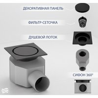 Трап/канал Lauter 21А40042MB (черный матовый)
