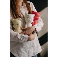 Статуэтка К.РАМА Мишка кожаный Kaws & Bearbrick (малиновый)