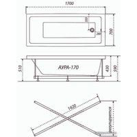 Ванна Triton Аура гидромассажная 170х70 Комфорт