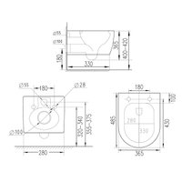 Унитаз подвесной Roxen Antares Tornado в комплекте с инсталляцией StounFix Dual Fresh 6 в 1 968316 (кнопка: хром глянцевый)