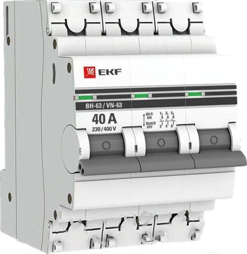 

Выключатель нагрузки EKF PROxima ВН-63 3р 40А SL63-3-40-pro
