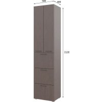 Шкаф распашной Горизонт Бонн 500 3 ящика (венге)