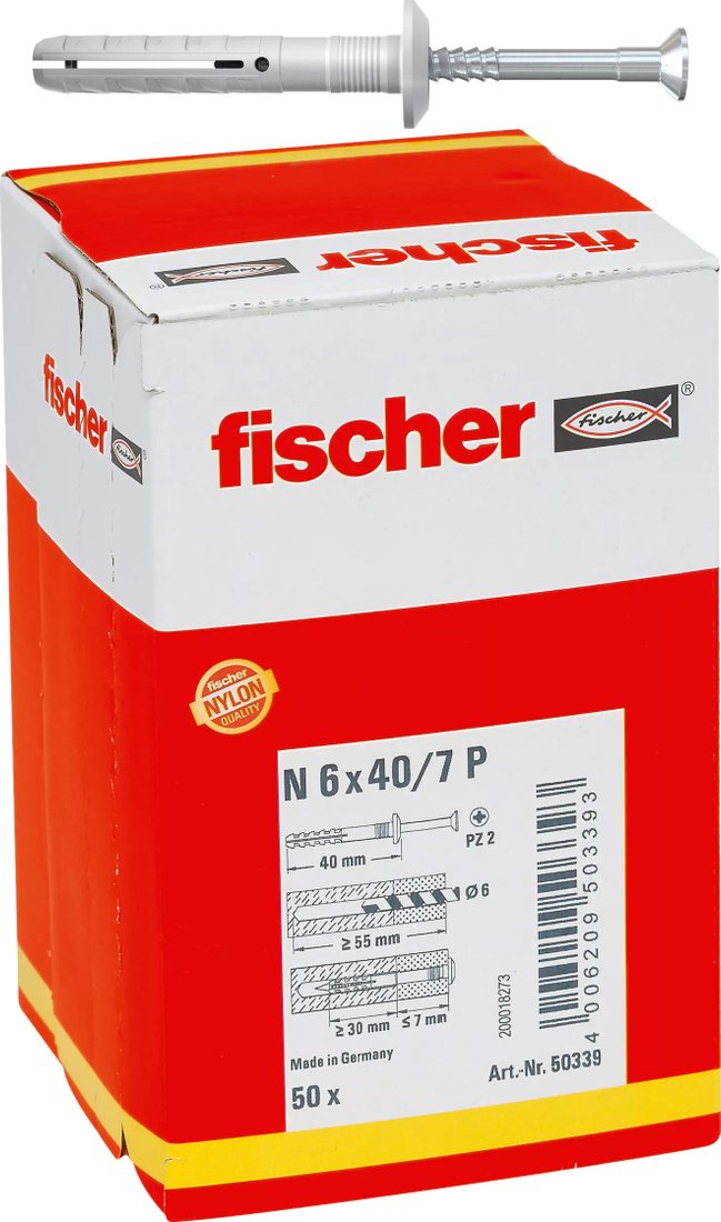 

Дюбель-гвоздь Fischer N 6 x 40/7 P 50339 (50 шт)