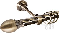 

Карниз для штор АС ФОРОС Grace D25К + наконечники Овал узор (1.4м, антик)