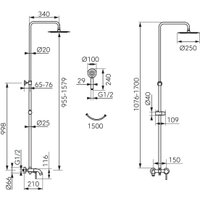 Душевая система  Ferro Fiesta Chrom NP79BFI13U