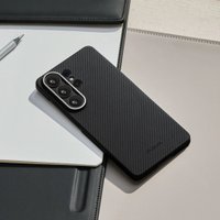 Чехол для телефона Pitaka Edge Case для Samsung Galaxy S26 Ultra (600D Black/Grey Twill Aaron Button)
