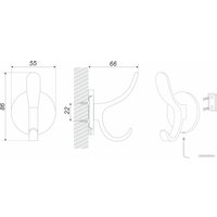 Крючок мебельный Boyard Bruno K204.06CP.8