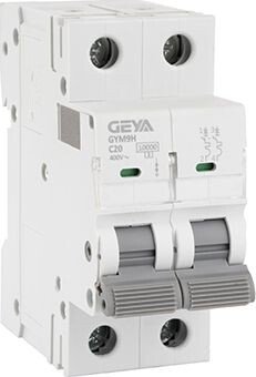 

Выключатель автоматический GEYA GYM9H-2P-20C 2P 20A C 10kA 2M GYM9H2P20C