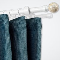 Карниз для штор Sundays Home Волна Шар Перламутр 25мм+19мм двухрядный (белый глянец, 2.4м)