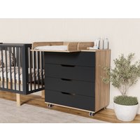 Детский комод Incanto Юг с органайзером 800/4 PK-0077/5/kЛ (дуб/графит)