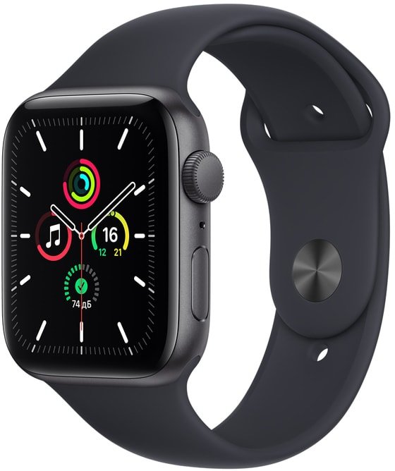 

Умные часы Apple Watch SE 44 мм (алюминий серый космос/полуночный)