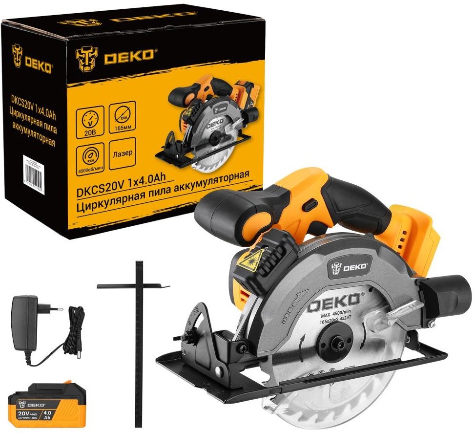 

Дисковая (циркулярная) пила Deko DKCS20V 084-1039 (с 1-им АКБ)