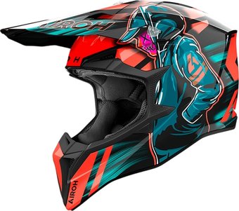 Мотошлем Airoh WRAAAP Cyber WRC32-XXS (XXS, оранжевый глянец)