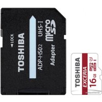 Карта памяти Toshiba EXCERIA microSDHC 16GB + адаптер [THN-M302R0160EA]