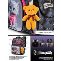 Школьный рюкзак SkyName 2114 + брелок мишка