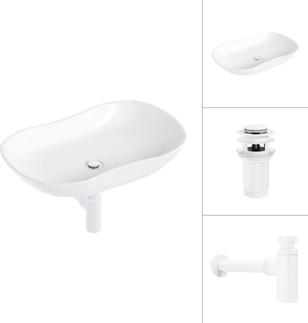 

Умывальник Lauter 21570 + клапан 21190W + сифон 21635W (белый матовый)