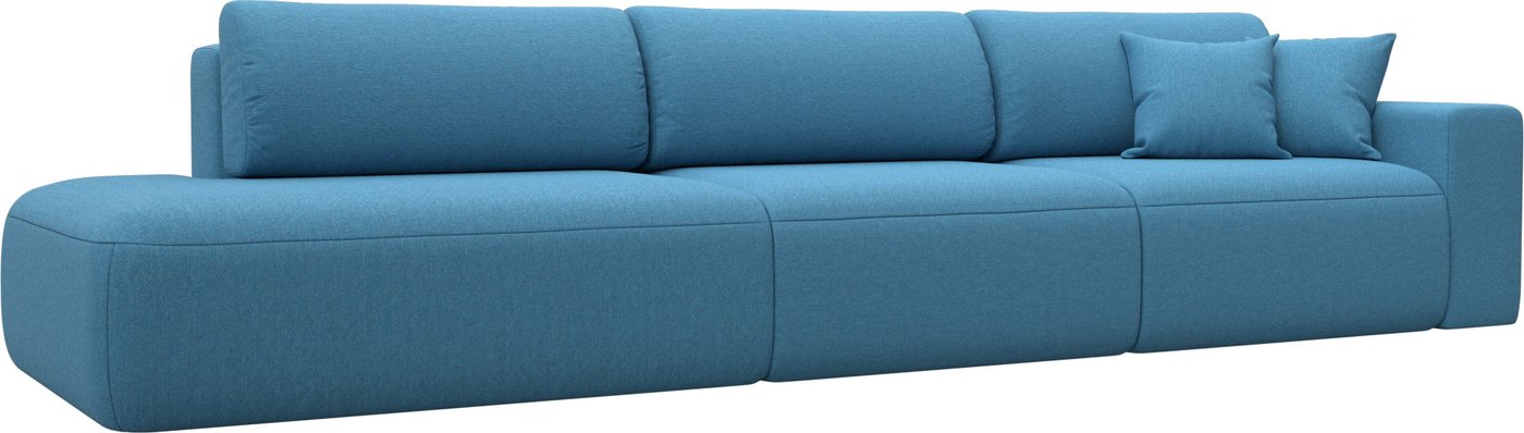 

Диван Лига диванов Лига-036 НПБ Модерн Лонг подлокотник справа 124746 (рогожка амур голубой)