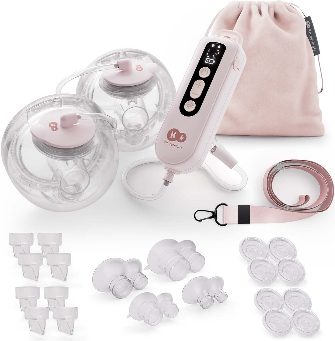 Электрический молокоотсос KinderKraft GENTLEFLOW (розовый)