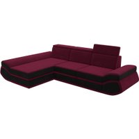 Угловой диван Лига диванов Лига-032 левый 121651L (микровельвет, бордовый/черный)