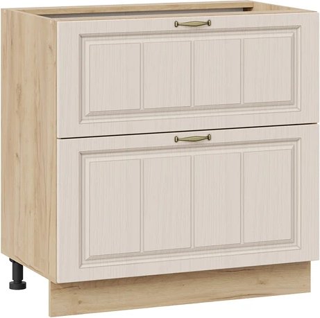 

Шкаф напольный Трия Лина 1Н8Я2 с двумя ящикам (дуб крафт золотой/крем)