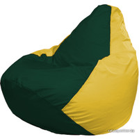 Кресло-мешок Flagman Груша Г2.1-65 (тёмно-зелёный/жёлтый)
