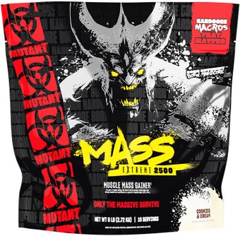 Гейнер Mutant Mass Extreme 2500 (печенье/крем, 2720г)