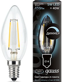 Светодиодная лампочка Gauss E14 5 Вт 4100K 103801205-D