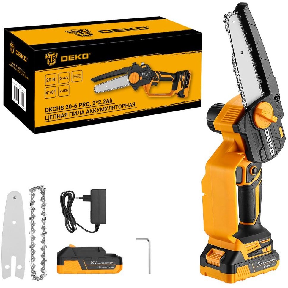 

Аккумуляторная пила Deko DKCHS 20-6 Pro 083-2011 (с 2-мя АКБ)
