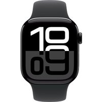 Умные часы Apple Watch Series 10 42 мм (алюминиевый корпус, черный/черный, спортивный силиконовый ремешок S/M)