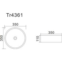 Умывальник Uptrend Kaya TR4361 (глянцевый белый)
