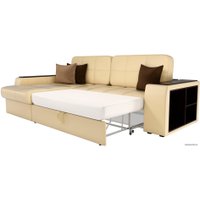 Угловой диван Лига диванов Брюссель 29394 (левый, экокожа, бежевый)