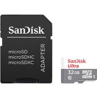 Карта памяти SanDisk Ultra SDSQUNS-032G-GN3MA microSDHC 32GB (с адаптером)