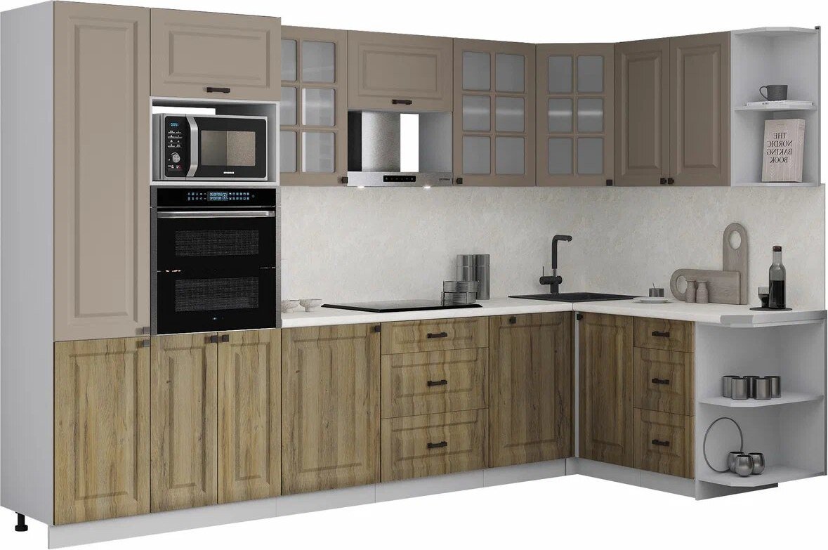 

Готовая кухня Интерлиния Мила Деко 1.88x3.2 PR (дуб вотан/луна/опал светлый)