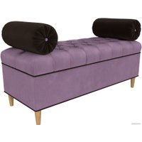 Банкетка Лига диванов Глория 113681 (микровельвет сиреневый/коричневый/коричневый)