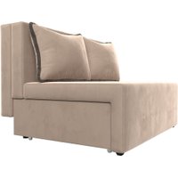 Диван Лига диванов Лагуна (велюр бежевый/кант велюр коричневый)