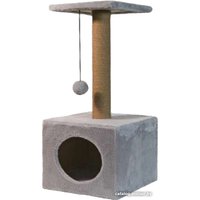 Домик ZooExpress Куб малый с полкой 81113 (мех/джут)