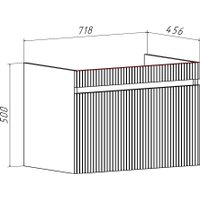  Runo Тумба с умывальником Модена 75 + Оскар 75 (подвесная, железный камень)