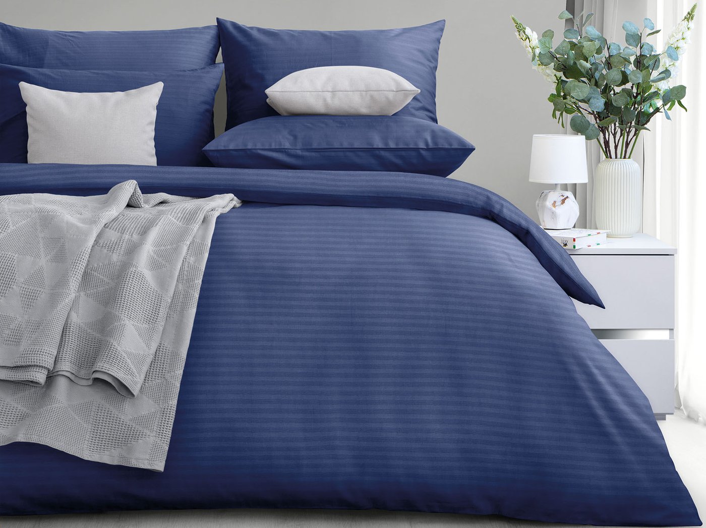 

1.5-спальный комплект постельного белья Verossa Stripe 1.5сп 70x70 738036 (Indigo)