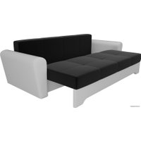 Диван Лига диванов Амстердам 28250 (микровельвет/экокожа, черный/белый)