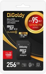 Extreme Pro microSDXC 256GB DG256GCSDXC10UHS-1-ElU3 (с адаптером)