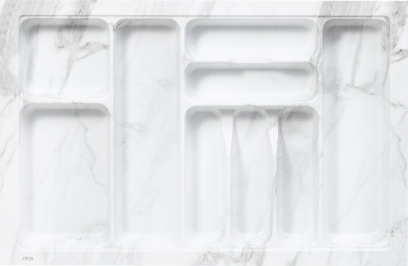 Лоток для столовых приборов AKS 800 Marble 735x485 (бело-серый мрамор)
