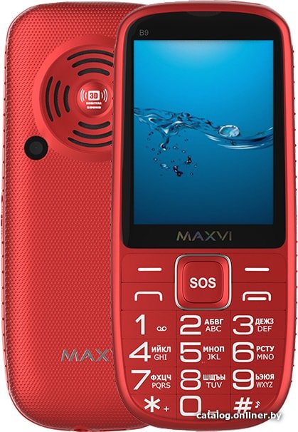 Кнопочный телефон Maxvi B9 (красный)