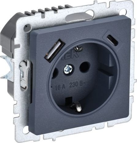 

Розетка IEK Brite BR-R14-16-U22-018-K35