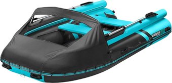 Моторно-килевая лодка Gladiator E450X (черный/бирюзовый)