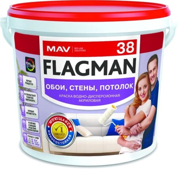 

Краска Flagman ВД-АК-2038 3л (белый)