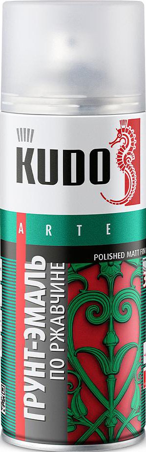 

Эмаль Kudo гладкая матовая по ржавчине RAL 5005 0.52 л (цинково-желтый)