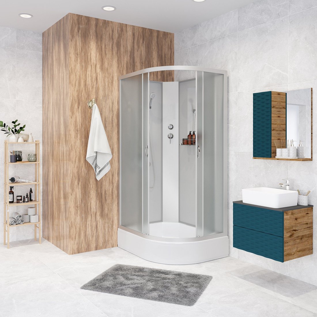 

Душевая кабина Niagara NG-33084-14LBK 100x80 (матовое стекло)